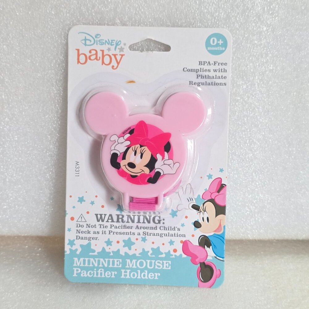 Disney Baby Minnie Mouse Pacifier Holder Pink BPA-Free 0+ months M3311 New